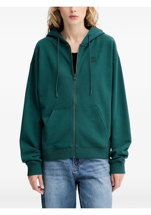 HUGO logo-embroidery hoodie - Green