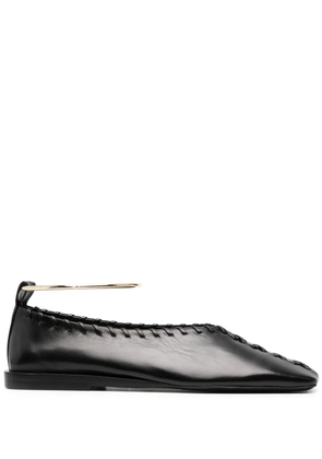 Jil Sander ring-detail ballerina shoes - Black