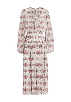 Dolce & Gabbana flower bouquets-print midi dress - White