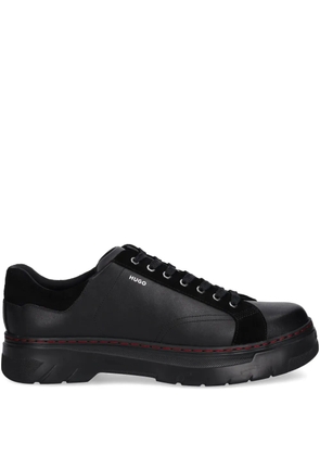 HUGO lace-up suede-panel sneakers - Black
