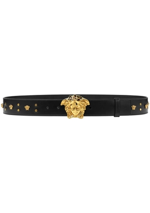 Versace La Medusa studded leather belt - Black