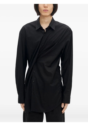 Ann Demeulemeester draped cotton shirt - Black
