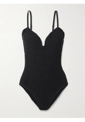 Ulla Johnson - Biarritz Smocked Swimsuit - Black - x small,small,medium,large,x large
