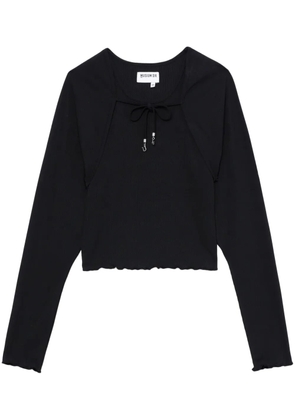 Musium Div. bolero-layered knitted top - Black