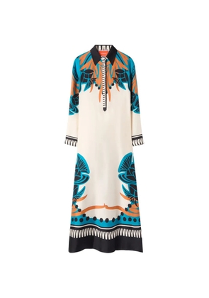 La DoubleJ floral placed maxi dress - Neutrals