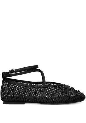 Stine Goya bead-embellished mesh ballet flats - Black