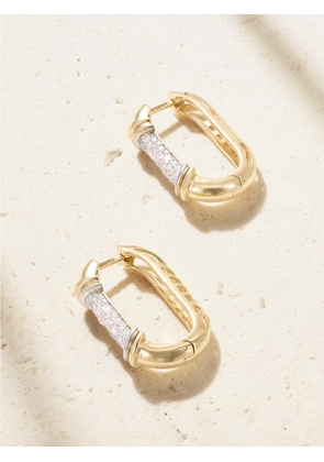 L’Atelier Nawbar - Lock Size 3 18-karat Gold Diamond Hoop Earrings - One size