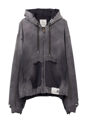 Maison MIHARA YASUHIRO sun faded zip-up hoodie - Black