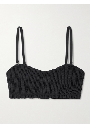 Ulla Johnson - Marseille Smocked Bikini Top - Black - x small,small,medium,large,x large