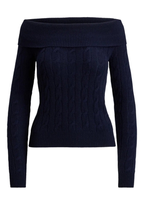 Ralph Lauren Collection cable-knit off-the-shoulder sweater - Blue