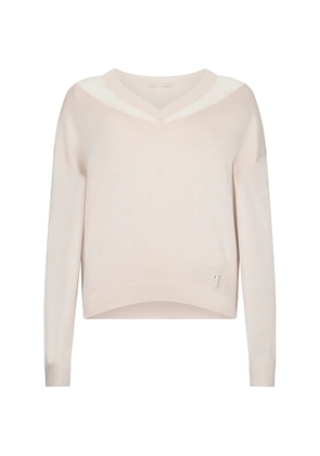 LIU JO V-neck logo-embellished sweater - Neutrals
