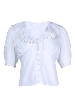 Rixo Rihanna lace-trimmed puff-sleeve blouse - White