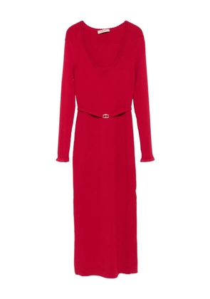 TWINSET ribbed-knit belted dress - Red