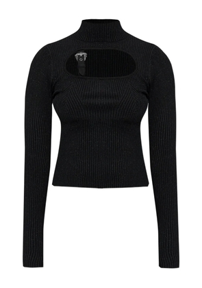 Versace Jeans Couture buckle-detail ribbed sweater - Black