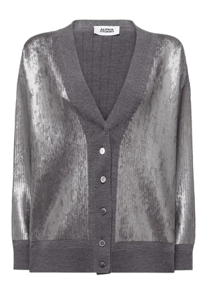 ALPHA STUDIO sequin buttoned cardigan - Grey