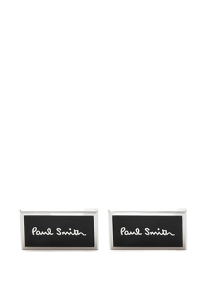 Paul Smith rectangle-frame logo cufflinks - Silver