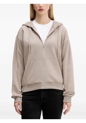 HUGO zip hooded hoodie - Neutrals