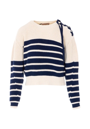 TWINSET striped lace sweater - Neutrals