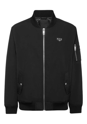 Philipp Plein logo-plaque bomber jacket - Black