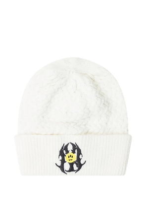 BARROW logo-embroidered wool beanie - Neutrals