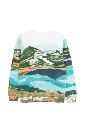 Chloé graphic-print crew neck sweatshirt - Blue