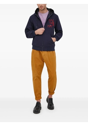 Desigual embroidered-detail hooded jacket - Blue