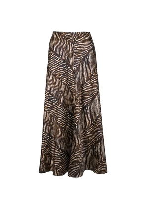 Peter Cohen animal-print midi skirt - Brown