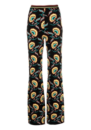 Rabanne floral-print trousers - Black