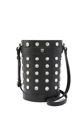 PINKO crystal-embellished leather bucket bag - Black