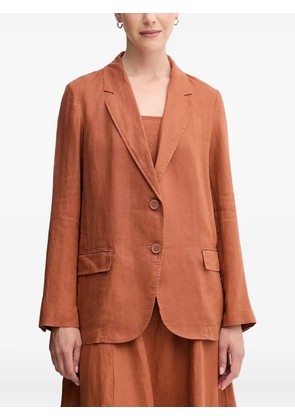 Benetton buttoned pocket linen blazer - Brown