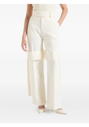 Manière De Voir Isabelle belted strap-detail tailored trousers - Neutrals