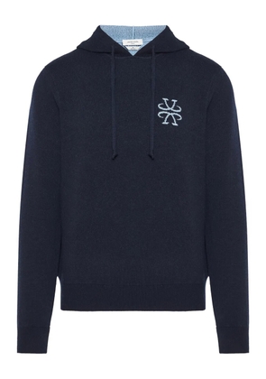 Jacob Cohën logo-intarsia hoodie - Blue