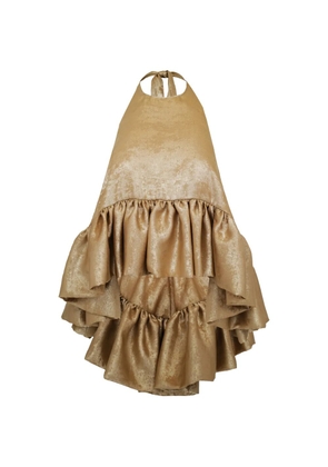 AZEEZA Winston ruffled halterneck top - Gold