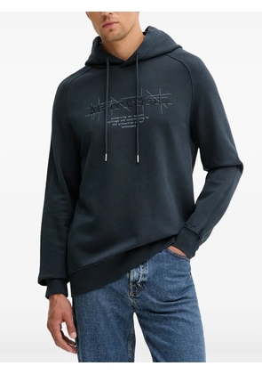 Marc O'Polo logo-embroidered hoodie - Blue