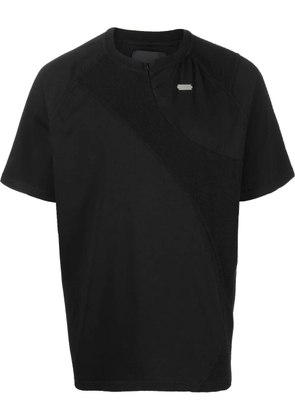 HELIOT EMIL panelled short-sleeved T-shirt - Black