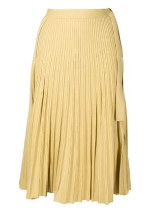 3.1 Phillip Lim pleated wool-blend midi skirt - Yellow
