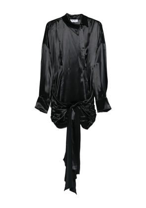 The Attico knot long-sleeve mini dress - Black