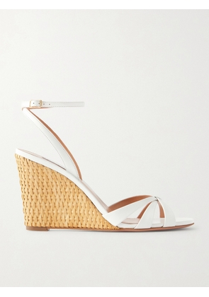 Aquazzura - Tati 85 Leather Wedge Sandals - White - IT35,IT36,IT36.5,IT37,IT37.5,IT38,IT38.5,IT39,IT39.5,IT40,IT40.5,IT41,IT41.5,IT42