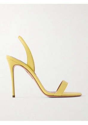 Aquazzura - So Nude 105 Leather Slingback Sandals - Yellow - IT35,IT35.5,IT36,IT36.5,IT37,IT37.5,IT38,IT38.5,IT39,IT39.5,IT40,IT40.5,IT41,IT41.5,IT42
