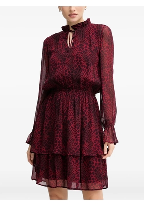 Marc Aurel ruffle animal print dress - Red