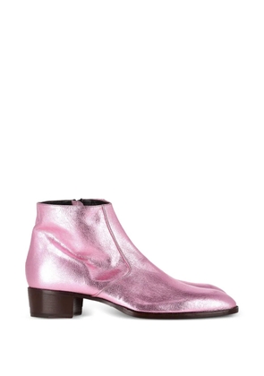 Saint Laurent Pre-Owned almond-toe ankle boots - Pink