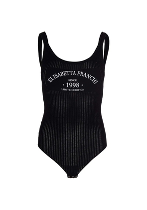 Elisabetta Franchi logo-print bodysuit - Black