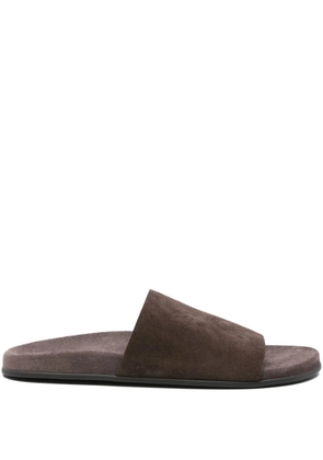 The Row Hugh suede slides - Brown