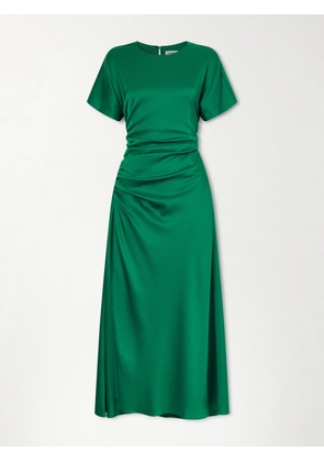 SIMKHAI - Marabella Ruched Satin Midi Dress - Green - US00,US0,US2,US4,US6,US8,US10