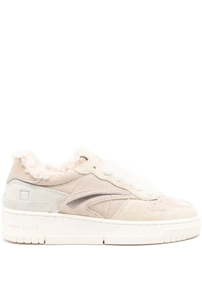 D.A.T.E. shearling-panel sneakers - Neutrals