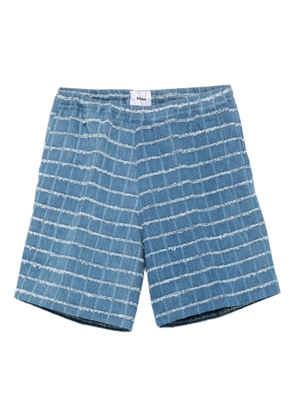 Bonsai check denim shorts - Blue