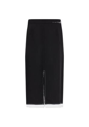 Marni split logo-embroidered midi skirt - Black