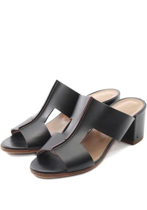 Hermès Pre-Owned 60mm Ostia leather sandals - Black
