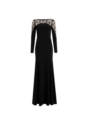 Jenny Packham Kelly embellished long-sleeve maxi dress - Black