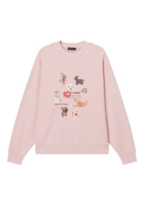 tout a coup dog-print sweatshirt - Pink